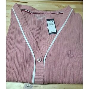 Tommy Hilfiger Womens 2-Pc. Short-Sleeve Sleep & Lounge Set Teaberry Blossom Med